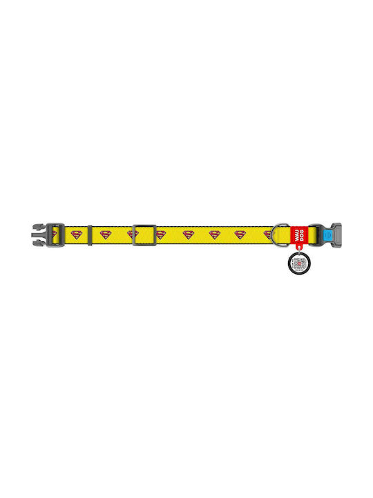 WauDog Superman 2 Dog Collar in Yellow color Collar with Smart ID 2.5x31-49cm
