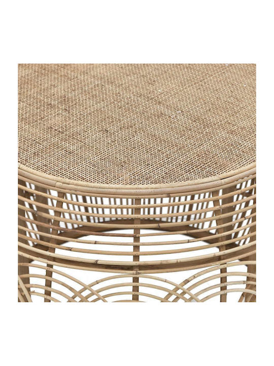 Round Central Coffee Table from Bamboo Beige M76xL76xH48cm