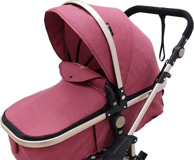 Beboulino Nesna 3 in 1 Verstellbar 3 in 1 Baby Kinderwagen Geeignet für Neugeborene Wine