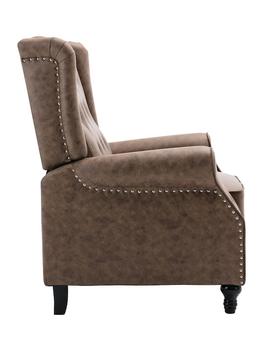 Chester Πολυθρόνα Relax με Υποπόδιο Antique Καφέ 78x85x104cm
