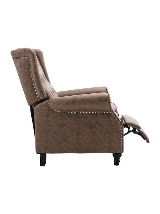 Chester Πολυθρόνα Relax με Υποπόδιο Antique Καφέ 78x85x104cm