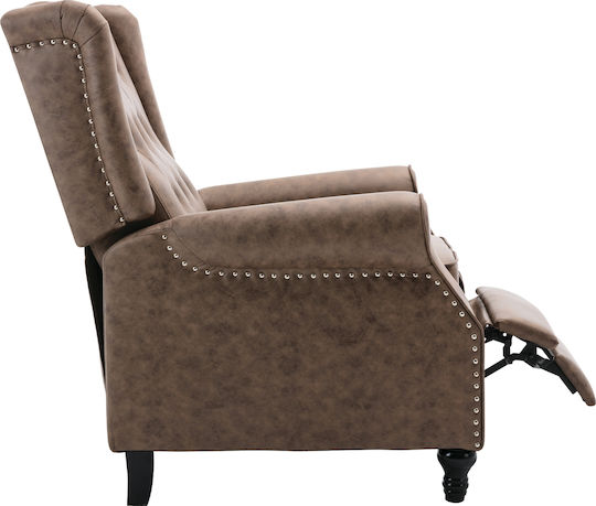Chester Relaxsessel mit Fußhocker Antique Brown 78x85x104cm