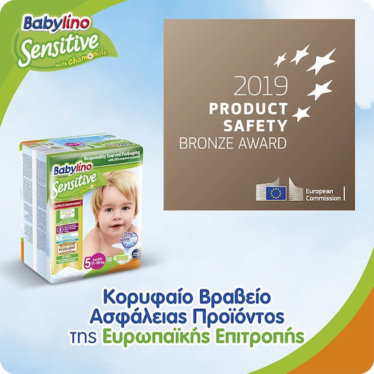 Babylino Tape Diapers Chamomile No. 5 for 11-25kg 18pcs