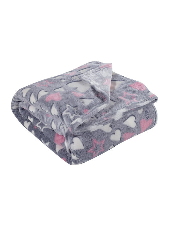 Das Home Pătură Pepinieră Swaddling pături 4772 Relax Fleece Gri 80x110cm