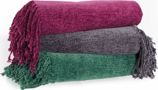 Nef-Nef Homeware Dorian Armchair Throw Chenille 130x160cm Anthracite