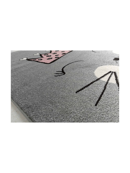 Isexan Carousel 1262 Παιδικό Χαλί Γκρι 160x230cm Πάχους 12mm