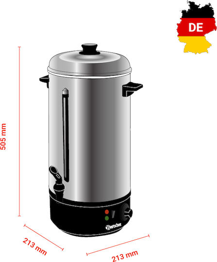 Bartscher Professioneller Getränkewärmer mit einer Kapazität von 10Es 2.5kW 21.3x21.3x50.5cm