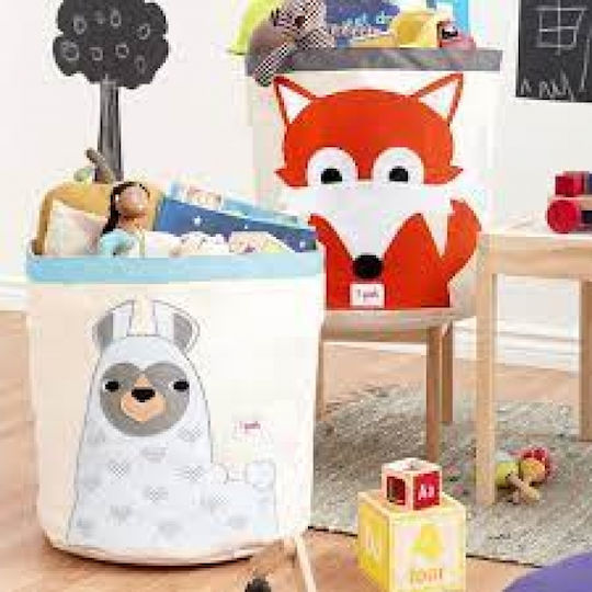 3 Sprouts Children's Storage Basket made of Fabric Lama Light Blue 43x43x45cm 1pcs