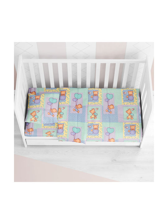 Dimcol Baloon Baby Sheet Cradle Flannel Light Blue 80x110cm 1914453708307782