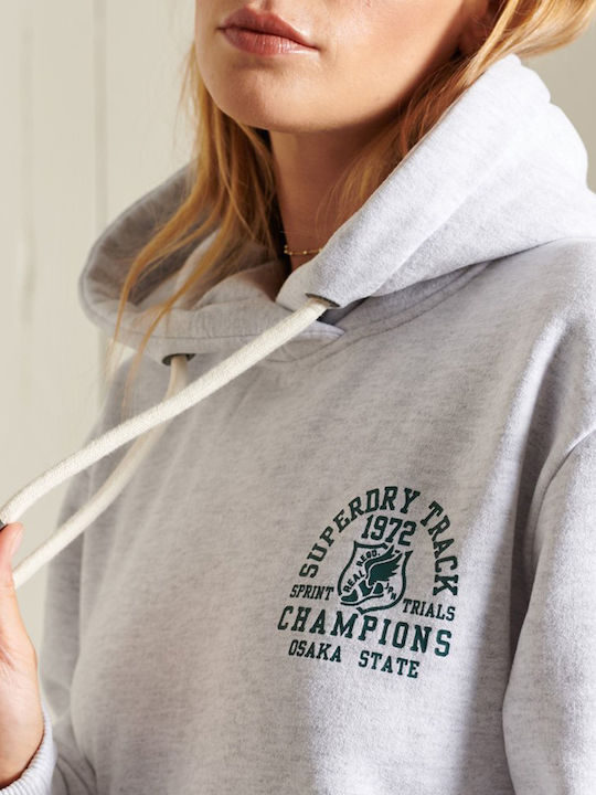 Track & Field Mini Athletic Dress Long Sleeve Hooded Grey