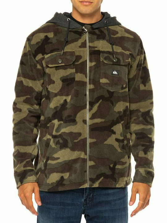 Ανδρική Ζακέτα Fleece με Κουκούλα Camo