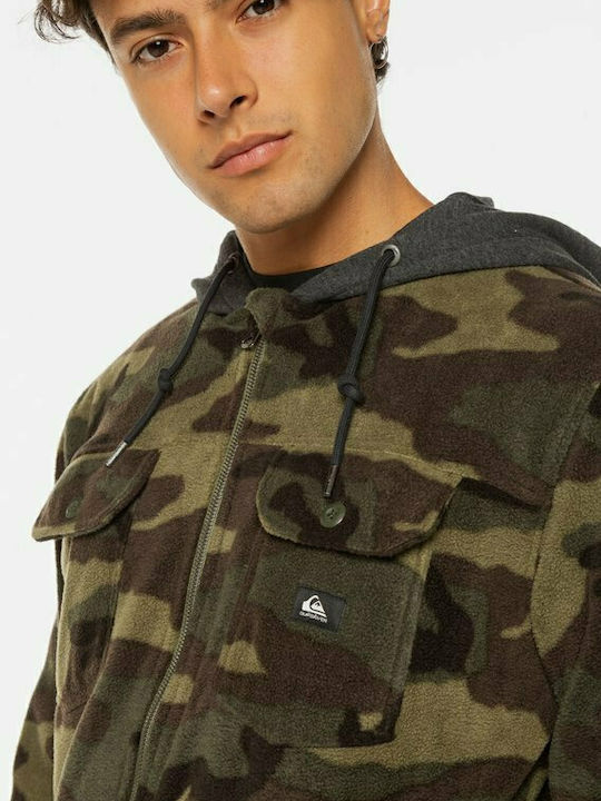 Ανδρική Ζακέτα Fleece με Κουκούλα Camo
