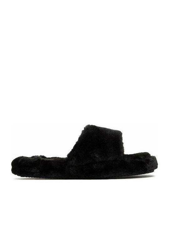 Ralph Lauren Women's Slipper with Fur In Black Colour -PBLK