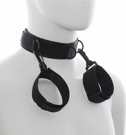 Toyz4lovers Easy Cuffs with Collar Σετ για Δέσιμο Λαιμού & Άκρων σε Μαύρο Χρώμα