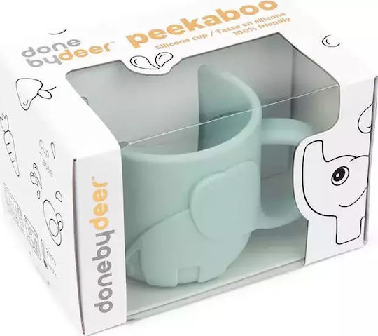 Done by Deer Бебешка чаша Peekaboo Elphee от силикон Син