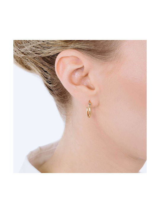 Luca Barra Earrings Hoops made of Steel Gold Plated OK952