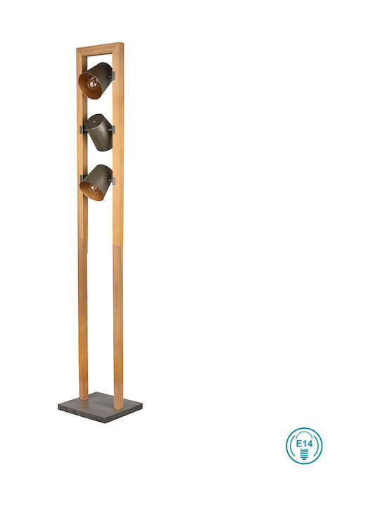 Trio Lighting Bell Floor Lamp H150xW25cm. with Socket for Bulb E14 Beige