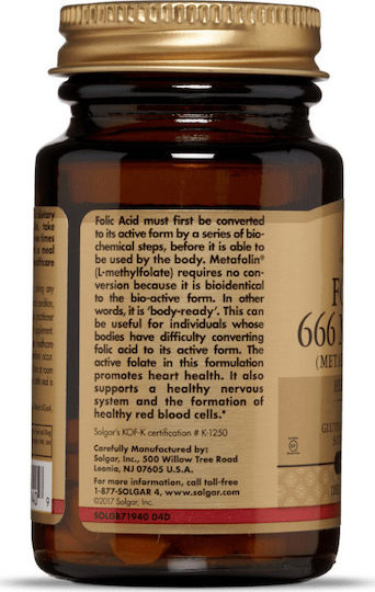 Solgar Folate 400mg Supplement for Pregnancy 50 Tablets