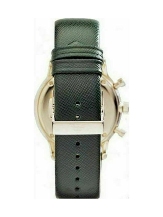 Emporio Armani Classic Watch Ceas Cronograf Baterie cu Verde Brățară din piele