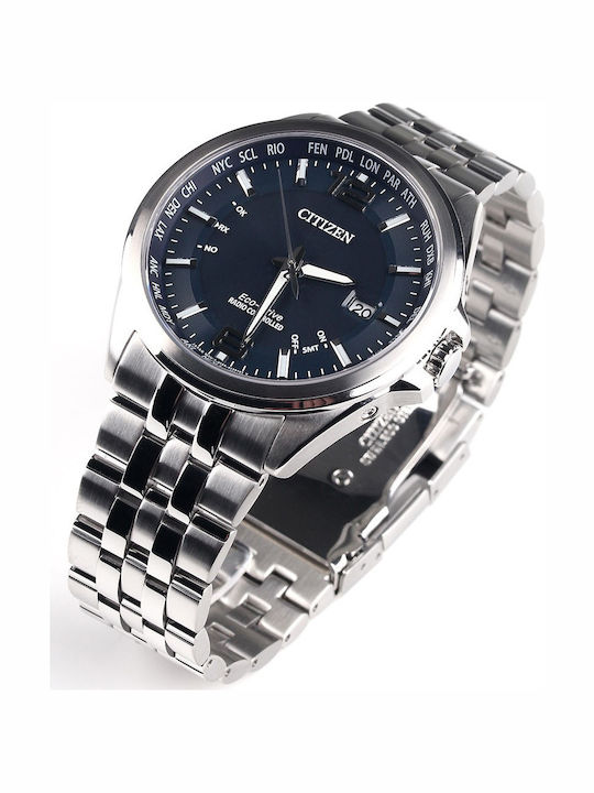 Citizen Ανδρικό Ρολόι 43mm Eco - Drive με Ασημί Μεταλλικό Μπρασελέ