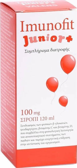 Valens Imunofit Junior 100mg Besondere Nahrungsergänzungsmittel Für Die Unterstützung Des Immunsystems 120ml Grüner Apfel