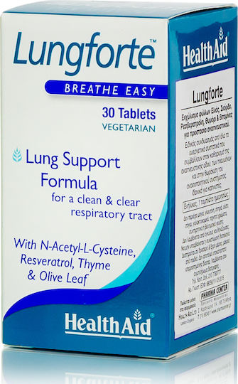 Health Aid Lungforte Breathe Easy Ειδικό Συμπλήρωμα Διατροφής 30 ταμπλέτες