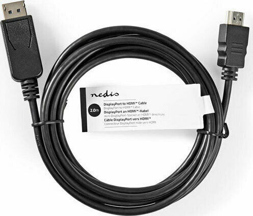 Nedis Cable DisplayPort male - HDMI male 2m Μαύρο (CCGT37100BK20)