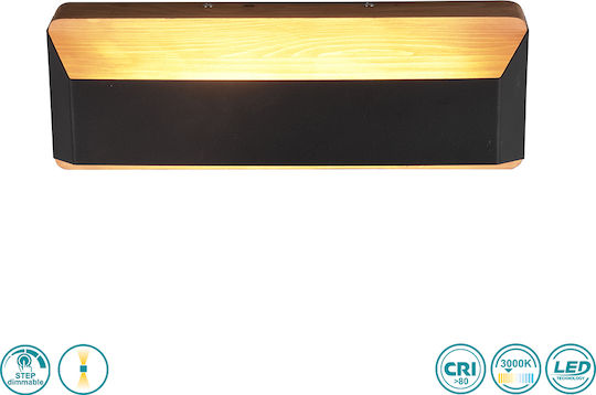 Trio Lighting Arino Modern Lumină de Perete cu LED Integrat și Lumină Alb Cald Negru 35x12cm