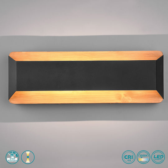 Trio Lighting Arino Modern Lumină de Perete cu LED Integrat și Lumină Alb Cald Negru 35x12cm