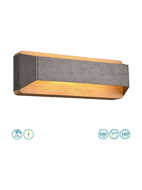 Trio Lighting Arino Modern Lamp Wall with Integrated LED and Warm White Light Gray 35x12cm