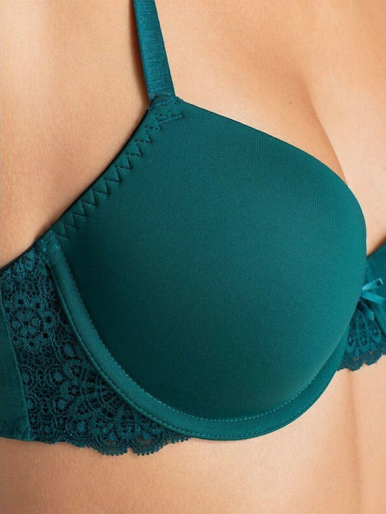 Alba Bra with Light Padding Underwire Petrol/Black