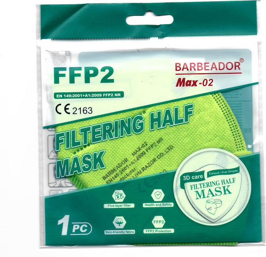 Max Barbeador Max-02 Filtering Half mask FFP2 Protective Mask FFP2 Green 1pcs