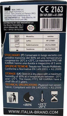 Brand Italia Karina L4 Μάσκα Προστασίας 4ply FFP2 NR Μπλε 10τμχ