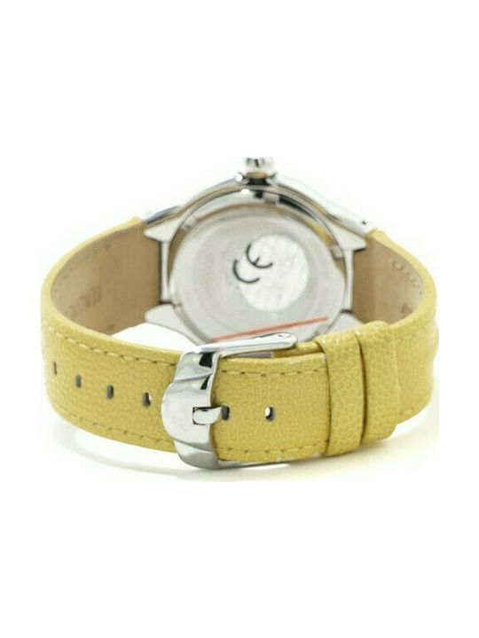 Chronotech Watch with Yellow Leather Strap CT7980L-05S