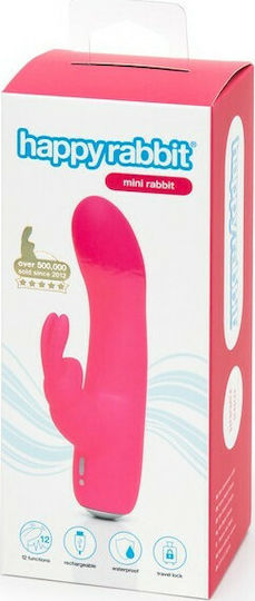 Happy Rabbit Mini Rabbit Vibrator Iepurele 15.2cm Roz