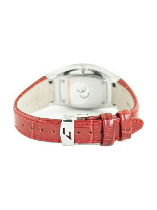 Chronotech Watch with Red Leather Strap CT7932L-55