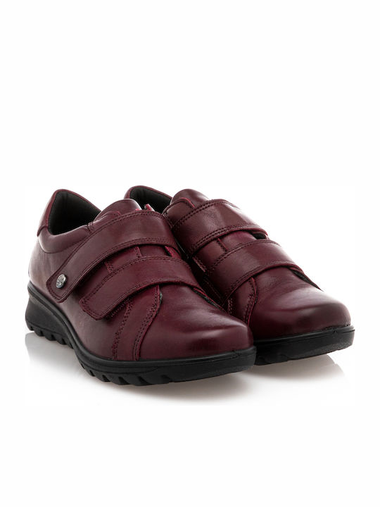 Imac Leather Women's Moccasins in Burgundy Color