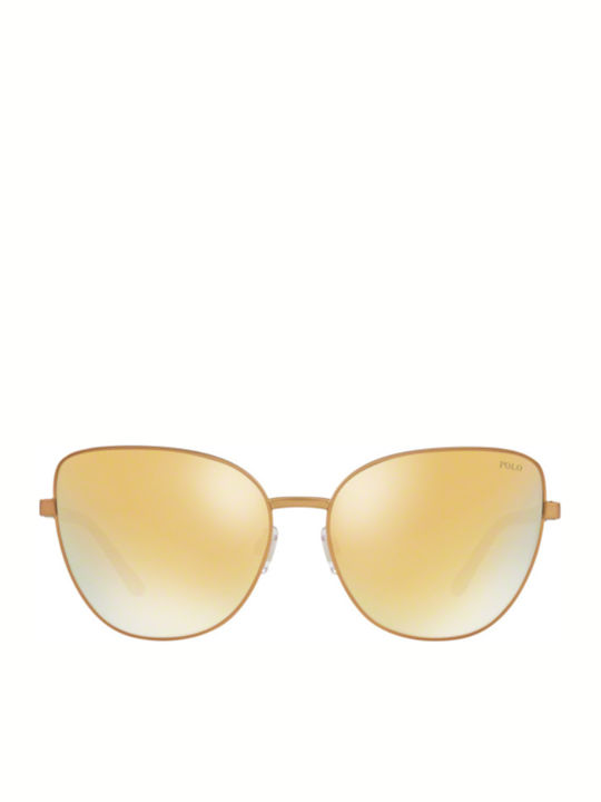 Ralph Lauren Sunglasses Χρυσά with Mixed Frame & Brown Lens Ralph Lauren Sunglasses Χρυσά with Mixed Frame & Brown Lens