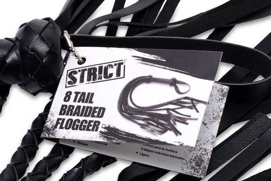 XR Strict Braided Flogger Peitsche in Schwarz Farbe