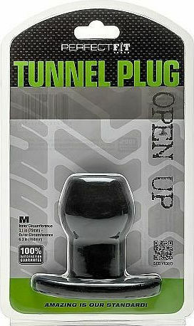 Perfect Fit Brand Tunnel Anal Plug Medium Dop Anal Mediu Black