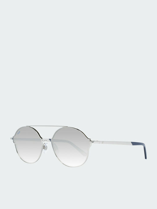Web Men's Sunglasses with Silver Metal Frame and Silver Mirror Lens WE0243 16X