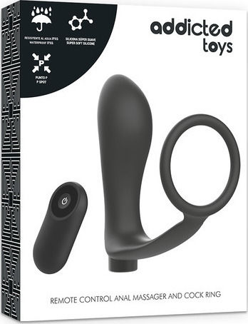 Addicted Toys Addicted Toys Vibrant Inel Cock Silicon cu Ineluri pentru penis Black