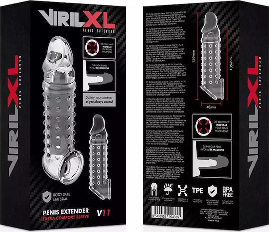 Dream Love VirilXL Extensie De Penis Manson Extra Confort V11 Extensie De Penis Transparentă 13.5cm