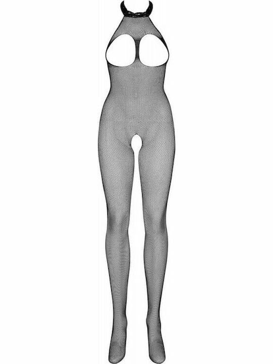 Obsessive N101 Bodystocking Plasă cu Chilot Deschis Negru