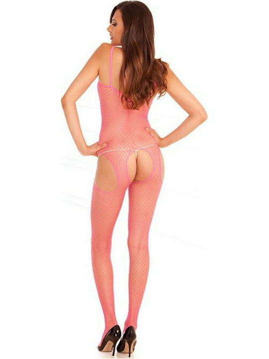 Rene Rofe 7002 Industrial Net Suspender Crotchless Bodystocking Ολόσωμο Καλσόν