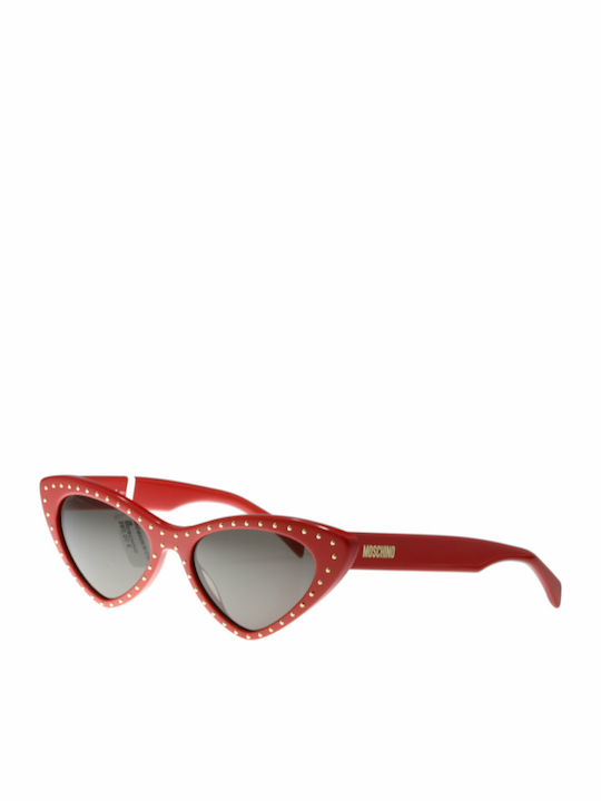 Moschino Women's Sunglasses with Red Acetate Frame and Gray Lenses MOS 006/S C9A/IR