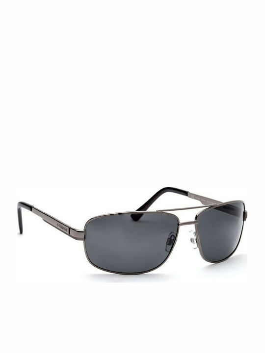 Polaroid Men's Sunglasses with Silver Metal Frame and Black Polarized Lens P4314 A4X/Y2