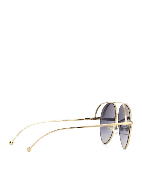 Fendi Run Away Woman Sunglasses with Gold Frame and Gold Mirror Lens FF 0286/S 5G/FQ