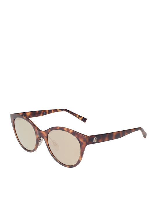 Benetton Women's Sunglasses with Brown Tartaruga Plastic Frame and Brown Mirror Lens BE5009 112