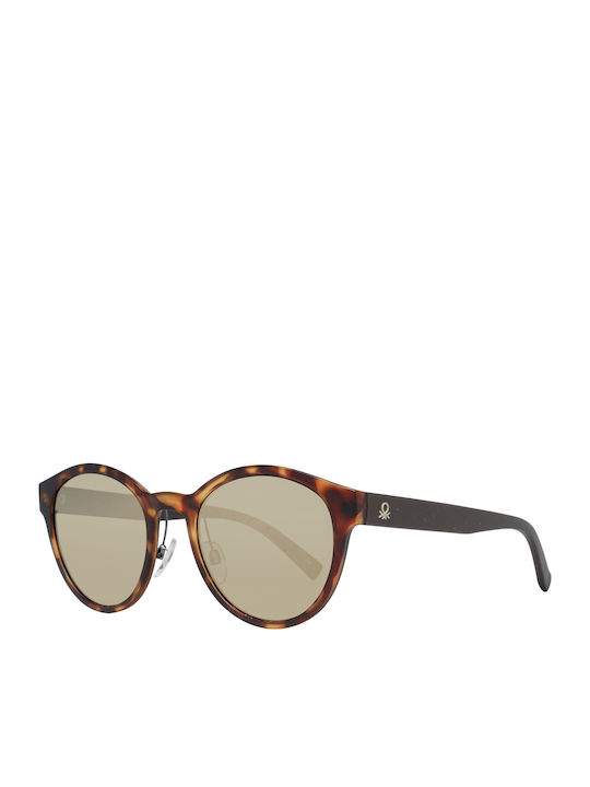 Benetton Women's Sunglasses with Brown Tartaruga Plastic Frame and Brown Mirror Lens BE5009 112